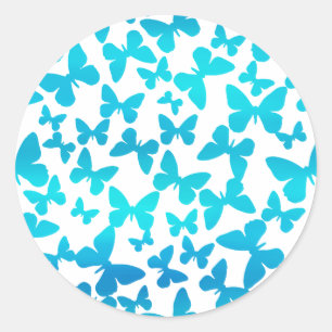 Adesivo Redondo Tosta de borboleta (Teal)