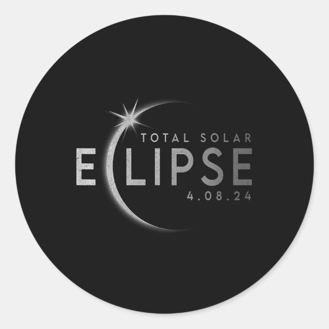 Adesivo Redondo Total 04 08 24 Eclipse Solar Total 2024 9 (Frente)