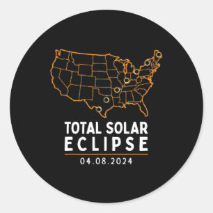 Adesivo Redondo Total América do Partido Solar Eclipse 2024