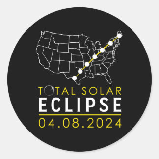 Adesivo Redondo Total América Eclipse Solar Total abril 8 2024