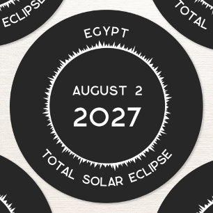 Adesivo Redondo Total de Eclipse Solar 2027 Egito