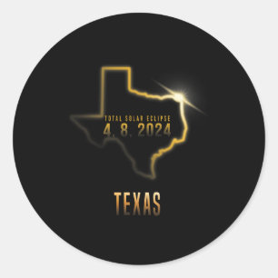 Adesivo Redondo Total de Eclipse Solar 4.08.2024 Texas