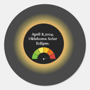 Adesivo Redondo Total de Eclipse Solar Personalizado de Oklahoma