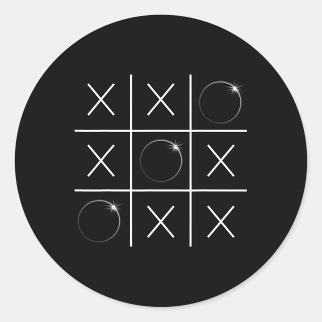 Adesivo Redondo Total De Eclipse Solar Tic Tac Toe 04 08 2024 Boys (Frente)
