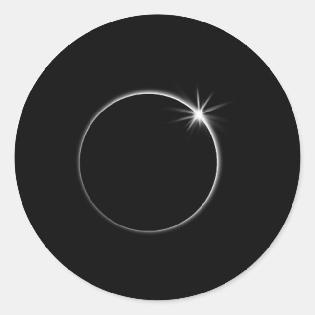 Adesivo Redondo Total de Eclipse Solar US American Flag Totality 0 (Frente)