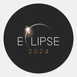 Adesivo Redondo Total do Eclipse Solar 2024 América Totalidade abr