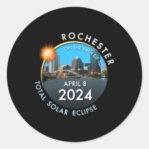 Adesivo Redondo Total do Eclipse Solar Totality Rochester New York