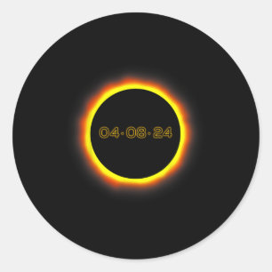 Adesivo Redondo Total Eclipse Solar 04.08.2024 Totalidade 1