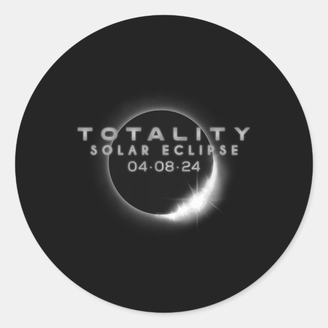 Adesivo Redondo Total Eclipse Solar 04.08.2024 Totalidade 2 (Frente)