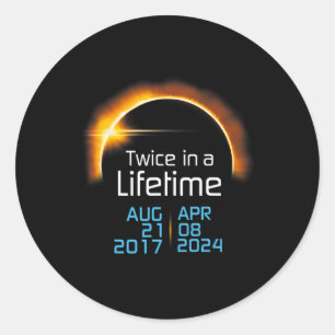 Adesivo Redondo Total Eclipse Solar 2024 2017 Totalidade Duas Veze