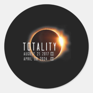 Adesivo Redondo Total Eclipse Solar 2024 2017 Totalidade Duas Veze