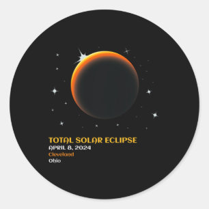 Adesivo Redondo Total Eclipse Solar 2024 abril 8