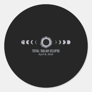 Adesivo Redondo Total Eclipse Solar 2024 Totalidade abril 8 Mulher
