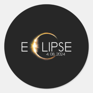 Adesivo Redondo Total Eclipse Solar Abril 8 2024 Totalidade
