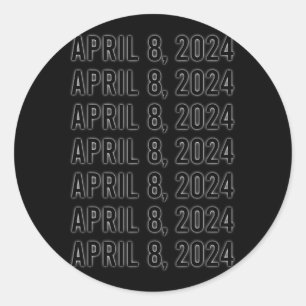 Adesivo Redondo Total Eclipse Solar Abril 8 2024 Totalidade