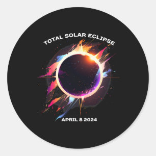 Adesivo Redondo Total Eclipse Solar Abril 8 2024 Totality Souvenir