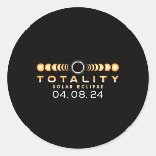 Adesivo Redondo Total Eclipse Solar Primavera 04. 08. 2024 Totalid