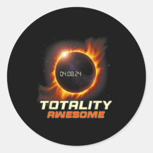 Adesivo Redondo Total Real Eclipse Solar 2024 Totalidade Awesom