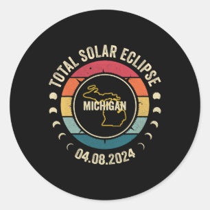 Adesivo Redondo Total Solar Eclipse 2024 Americano Totalit
