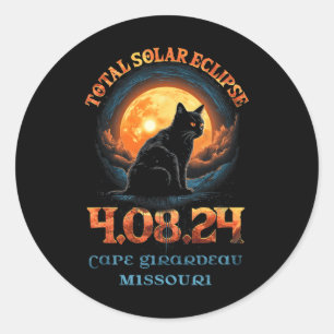 Adesivo Redondo Total Solar Eclipse 2024 Cape Girardeau Missouri