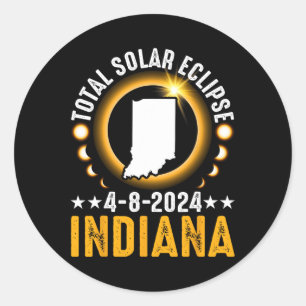 Adesivo Redondo Total Solar Eclipse 2024 Indiana abril 8 América T