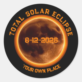 Adesivo Redondo Total Solar Eclipse 2026