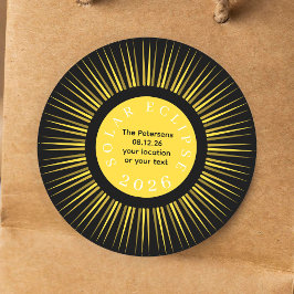 Adesivo Redondo Total solar eclipse 2026 your name personalized