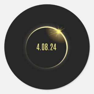 Adesivo Redondo Total Solar Eclipse America Primavera 4.08.24
