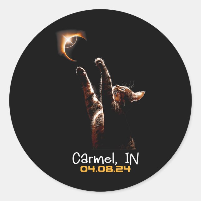 Adesivo Redondo Total Solar Eclipse Carmel Indiana (Frente)