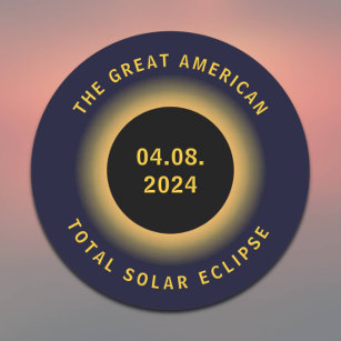 Adesivo Redondo Total Solar Eclipse da América do excelente 8 de a