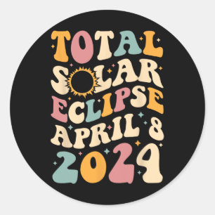 Adesivo Redondo Totalidade 04 08 24 Eclipse Solar Total 2024 Groov