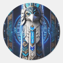 Adesivo Redondo Totalidade Azul Branco Raven