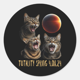 Adesivo Redondo Totalidade do Eclipse 3 Wolfs Solar 2024 da Lua 3