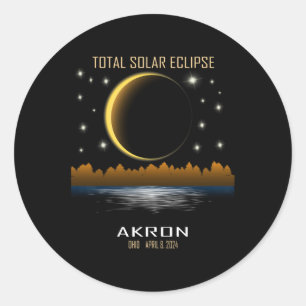 Adesivo Redondo Totalidade do Eclipse Solar Total 2024