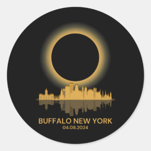 Adesivo Redondo Totalidade do Souvenir Solar Eclipse Buffalo Nova