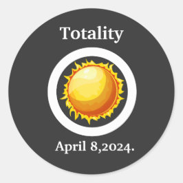 Adesivo Redondo Totalidade Excelente - American Solar Eclipse 2024
