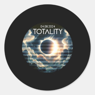 Adesivo Redondo Totalidade - Total Eclipse Solar 2024