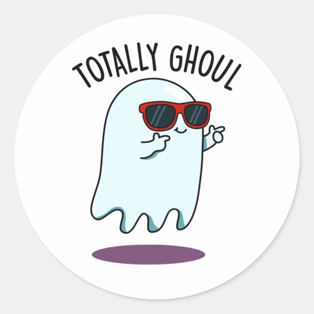 Adesivo Redondo Totalmente Ghoul Legal Halloween Ghost Pun (Frente)