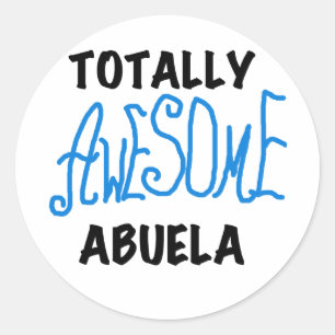 Adesivo Redondo Totalmente incríveis Camisetas Azuis Abuela e GIft