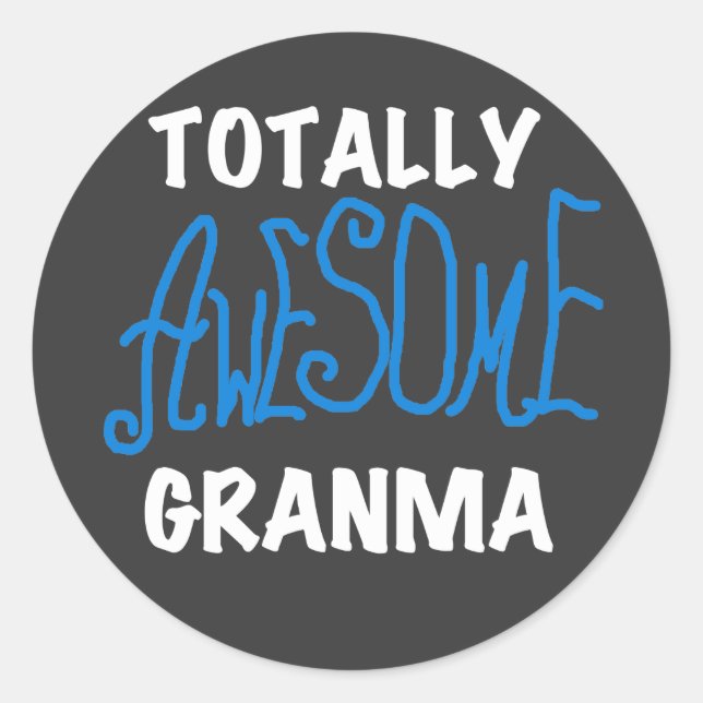 Adesivo Redondo Totalmente incríveis t-shirts e presentes azuis de (Frente)