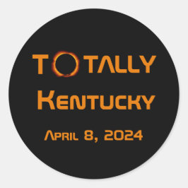 Adesivo Redondo Totalmente Kentucky 2024 Solar Eclipse