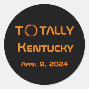 Adesivo Redondo Totalmente Kentucky 2024 Solar Eclipse