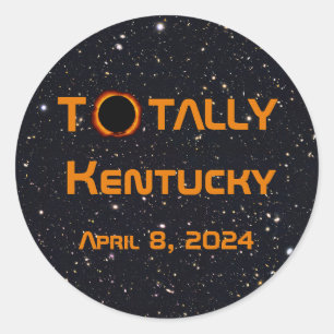 Adesivo Redondo Totalmente Kentucky 2024 Solar Eclipse