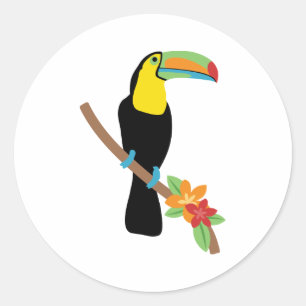 Adesivo Redondo Toucan Bird