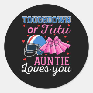 Adesivo Redondo Touchdown Ou Tutu Tia Ama Você Futebol Ba
