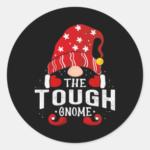 Adesivo Redondo Tough Gnome Pijamas De Natal Correspondentes Para