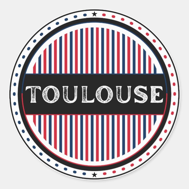 Adesivo Redondo Toulouse City Pride Emblem – French Identity (Frente)