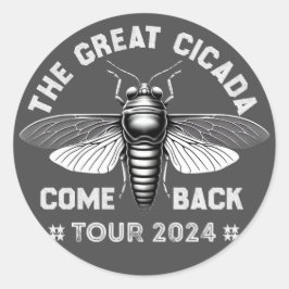 Adesivo Redondo Tour de Comeback Graphic Cicada 2024 Design