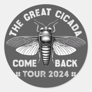 Adesivo Redondo Tour de Comeback Graphic Cicada 2024 Design
