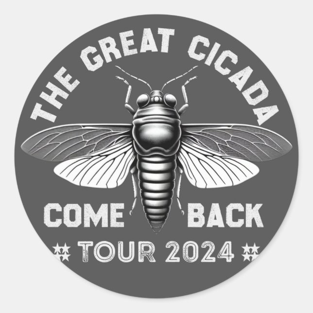 Adesivo Redondo Tour de Comeback Graphic Cicada 2024 Design (Frente)